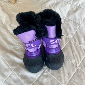 Purple and Black Fur-Lined Boots